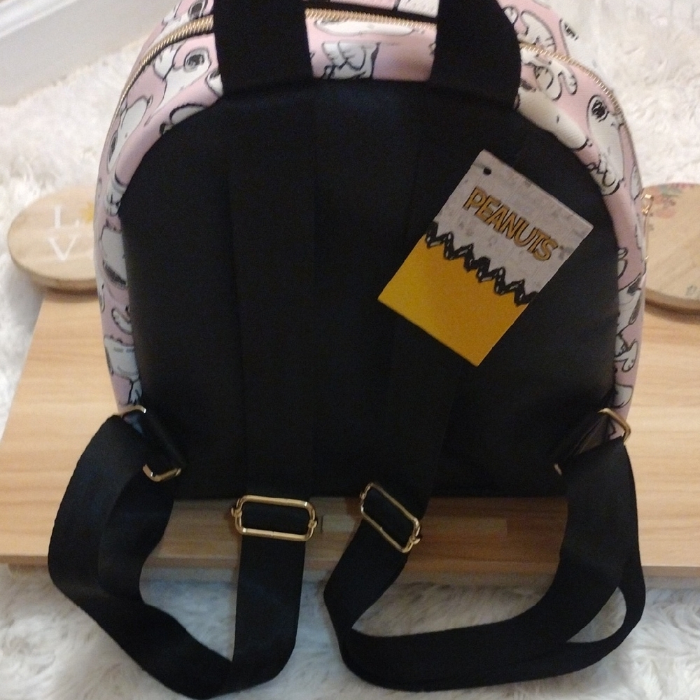 Peanuts Snoopy Patterned Pink Mini Backpack 🆕 NWT - image 8